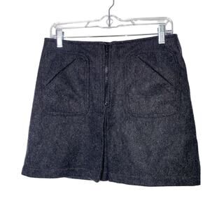 Gap Skirt Women Size 6 Wool Blend Charcoal Gray with Pockets *